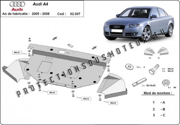 Protection sous moteur et de la radiateur Audi A4 B7