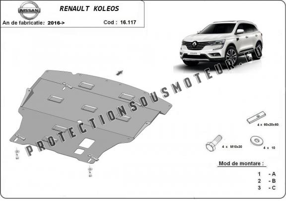 Protection sous moteur et de la boîte de vitesse Renault Koleos