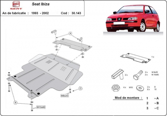 Protection sous moteur et de la boîte de vitesse Seat Ibiza