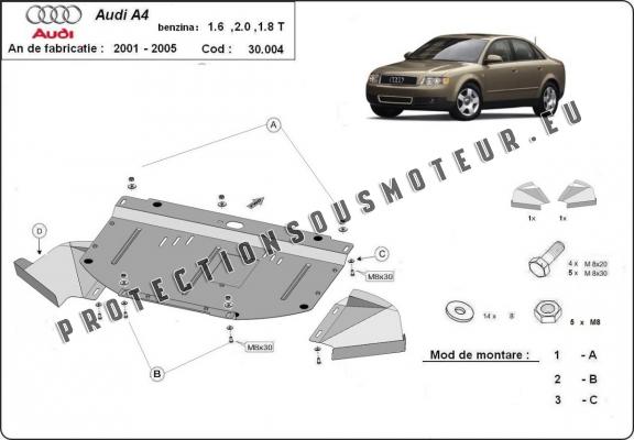 Protection sous moteur et de la radiateur Audi A4  B6