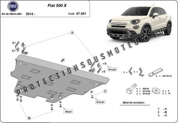 Protection sous moteur et de la boîte de vitesse Fiat 500x