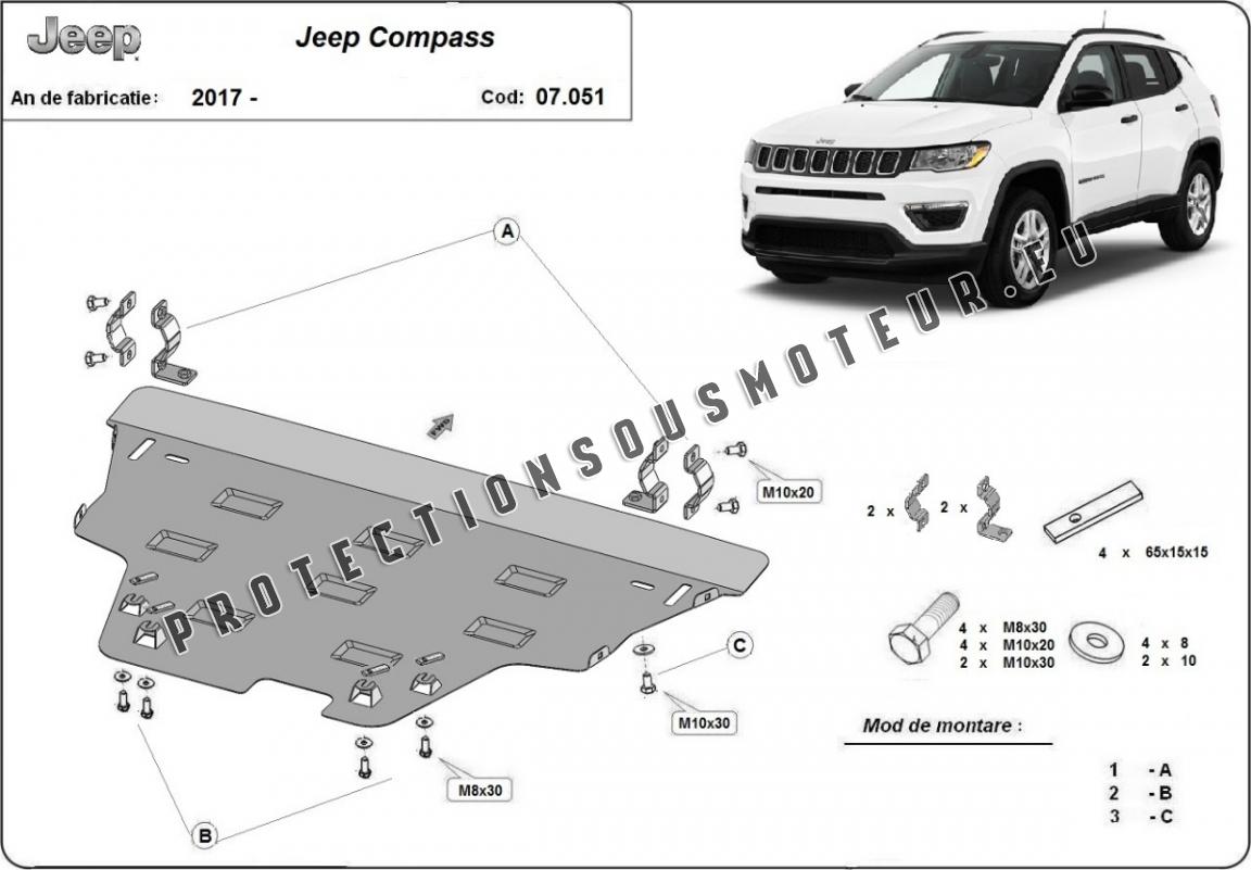 Bâche Jeep Compass (2017 - Aujourd'hui ) semi sur mesure intérieure - My  Housse