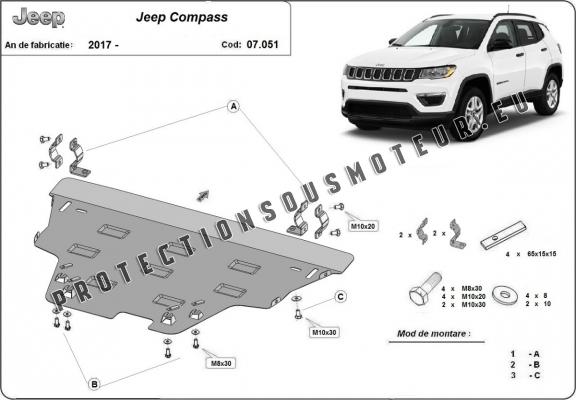 Protection sous moteur et de la boîte de vitesse Jeep Compass