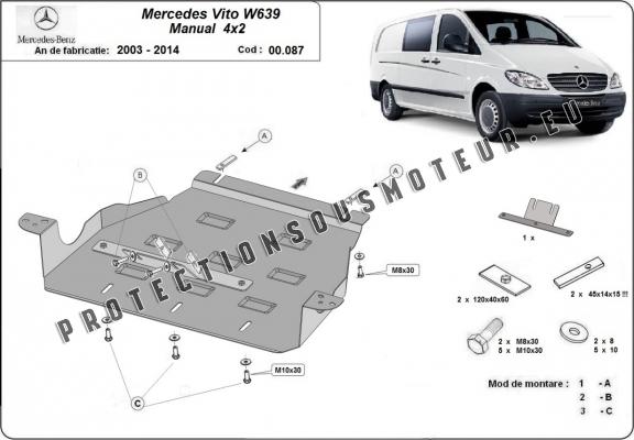 Protection de la boîte de vitesse Mercedes Vito W639 - 2.2 D 4x2