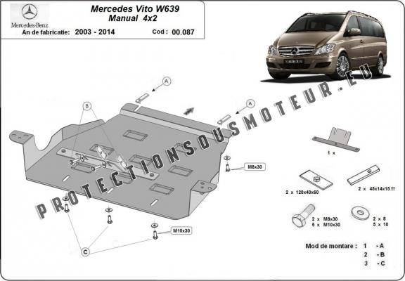 Protection de la boîte de vitesse Mercedes Viano W639 - 2.2 D 4x2