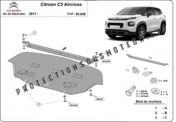 Protection sous moteur et de la boîte de vitesse Citroen C3 Aircross