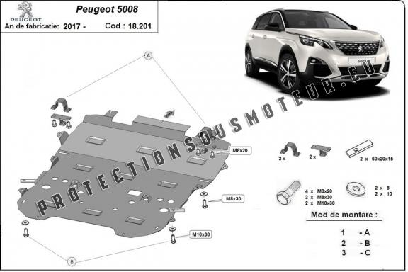 Protection sous moteur et de la boîte de vitesse Peugeot 5008