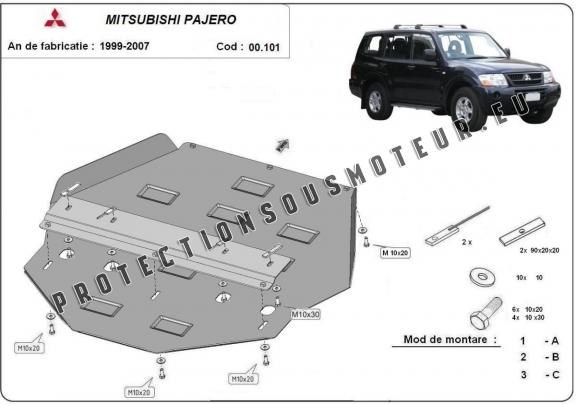 Protection de la boîte de vitesse Mitsubishi Pajero 3 (V60, V70) Vers. 2.0