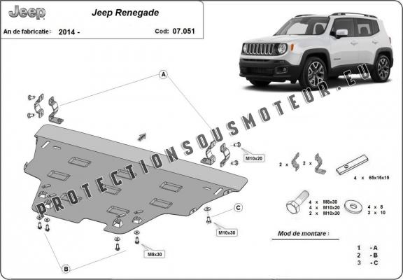 Protection sous moteur et de la boîte de vitesse Jeep Renegade