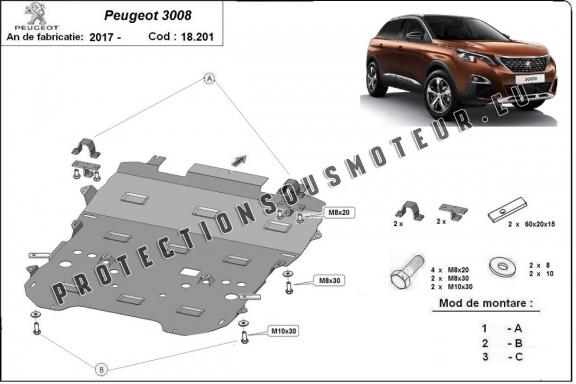 Protection sous moteur et de la boîte de vitesse Peugeot 3008