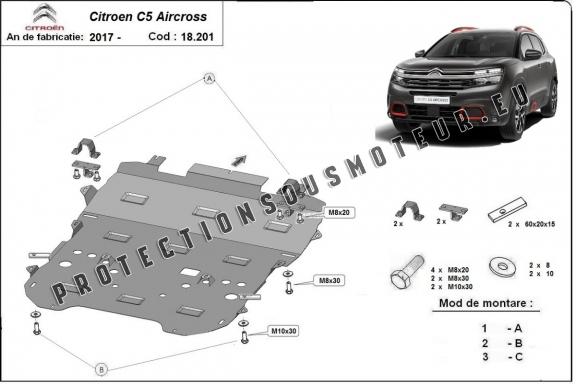 Protection sous moteur et de la boîte de vitesse Citroen C5 Aircross 