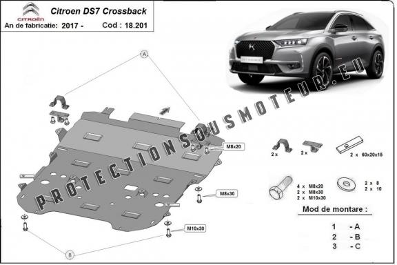 Protection sous moteur et de la boîte de vitesse Citroen DS7 Crossback