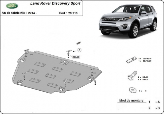 Protection sous moteur et de la boîte de vitesse Land Rover Discovery Sport