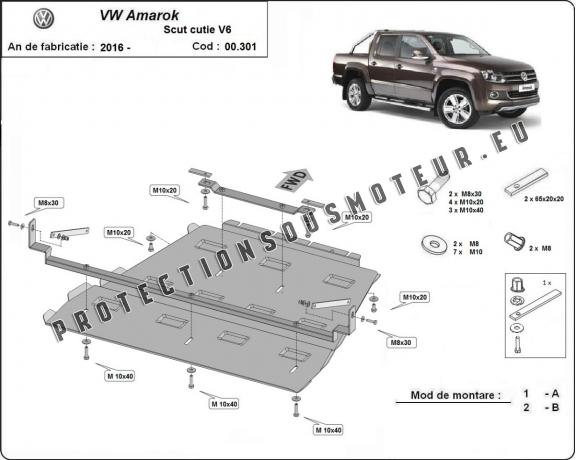 Protection de la boîte de vitesse et de la différentiel Volkswagen Amarok -  V6 automat