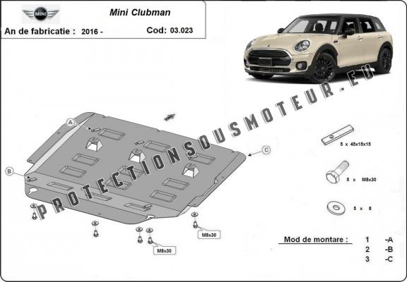 Protection sous moteur et de la boîte de vitesse Mini Clubman