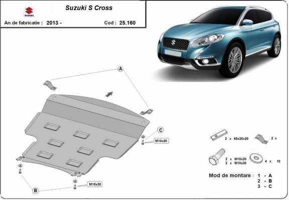 Protection sous moteur et de la boîte de vitesse Suzuki S-Cross