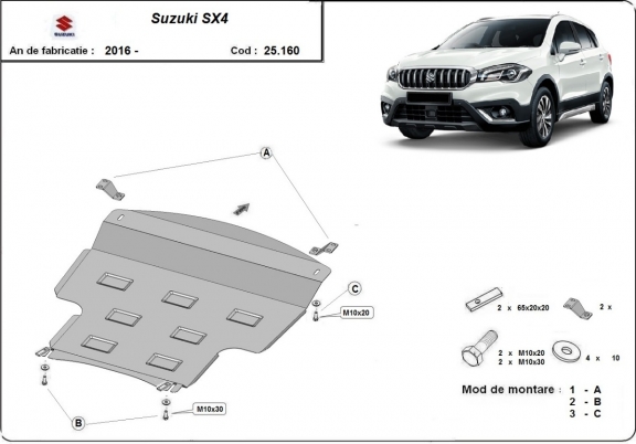 Protection sous moteur et de la boîte de vitesse Suzuki  SX4