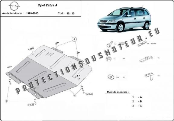 Protection sous moteur et de la boîte de vitesse Opel Zafira A 