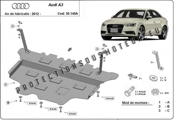 Protection sous moteur et de la boîte de vitesse Audi A3 (8V) - Boîte de vitesse automatique