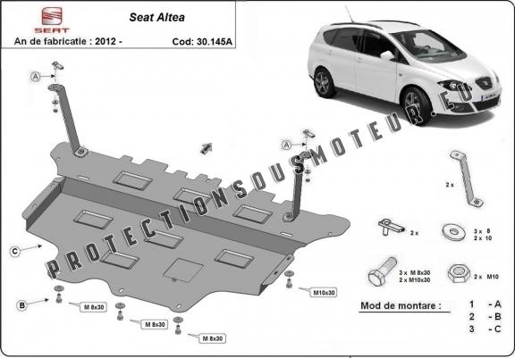 Protection sous moteur et de la boîte de vitesse Seat Altea - Boîte de vitesse automatique