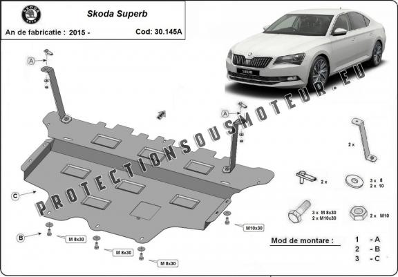 Protection sous moteur et de la boîte de vitesse Skoda Superb - Boîte de vitesse automatique