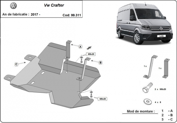 Protection réservoir AdBlue Volkswagen Crafter / 18 L