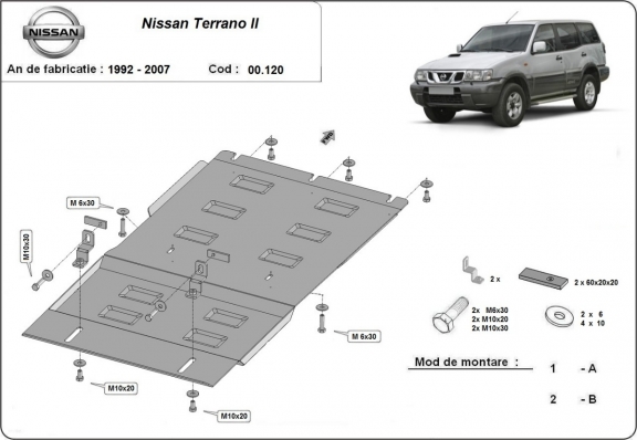 Protection de la boîte de vitesse Nissan Terrano II 