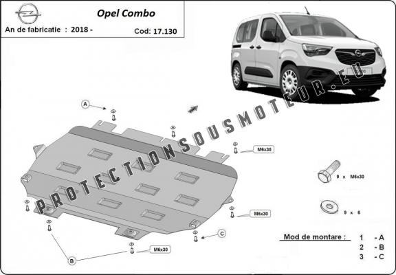 Protection sous moteur et de la boîte de vitesse Opel Combo