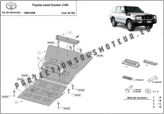 Protection sous moteur et de la radiateur Toyota Land Cruiser J100