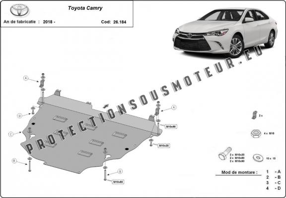 Protection sous moteur et de la boîte de vitesse Toyota Camry