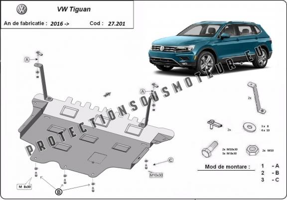 Protection sous moteur et de la boîte de vitesse Vw Tiguan