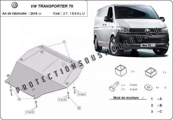 Protection sous moteur et de la boîte de vitesse Volkswagen Transporter T6 Aluminium