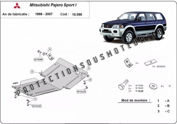 Protection sous moteur et de la radiateur Mitsubishi Pajero Sport 1