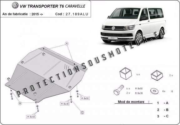 Protection sous moteur et de la boîte de vitesse Volkswagen Transporter T6 Caravelle Aluminium