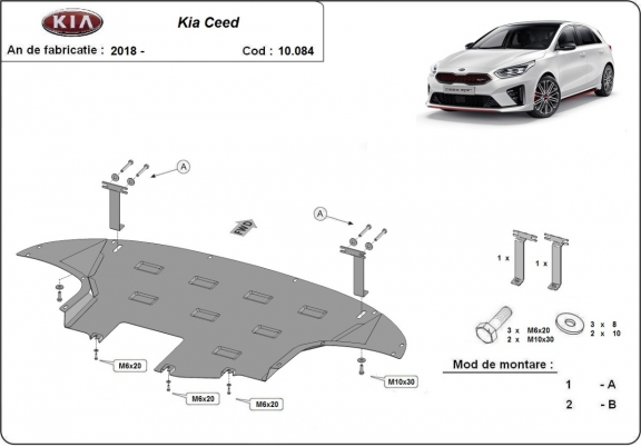 Protection sous moteur et de la boîte de vitesse Kia Ceed 