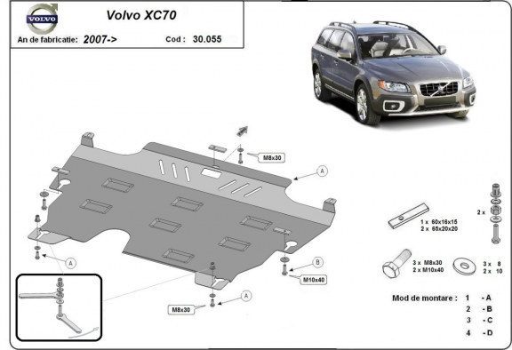 Protection sous moteur et de la boîte de vitesse Volvo XC70