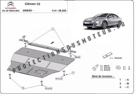 Protection sous moteur et de la boîte de vitesse citroen C5