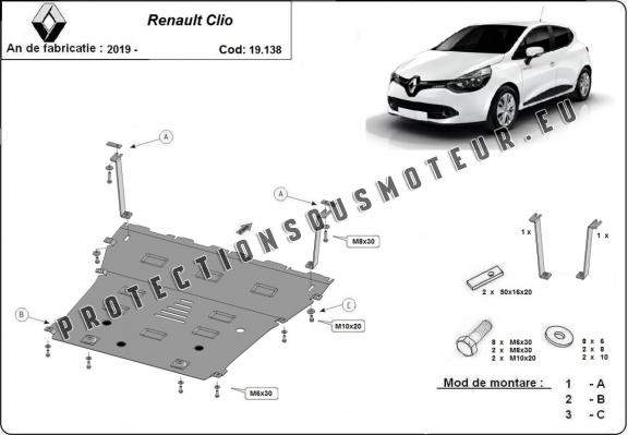 Protection sous moteur et de la boîte de vitesse Renault Clio 5