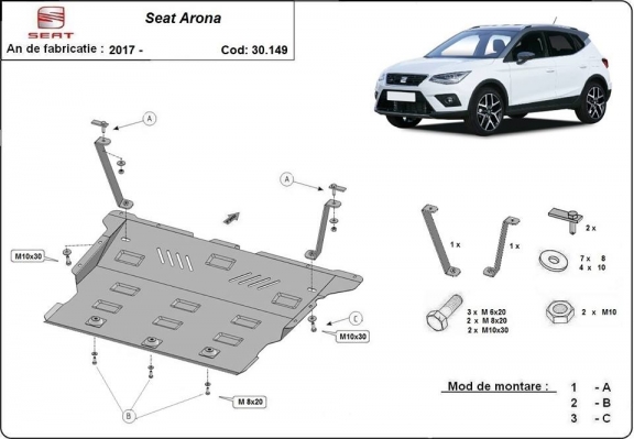 Protection sous moteur et de la boîte de vitesse Seat Arona