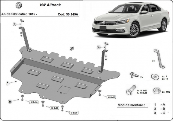 Protection sous moteur et de la boîte de vitesse VW Passat Alltrack - Boîte de vitesse automatique