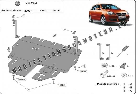 Protection sous moteur et de la boîte de vitesse VW Polo Essence