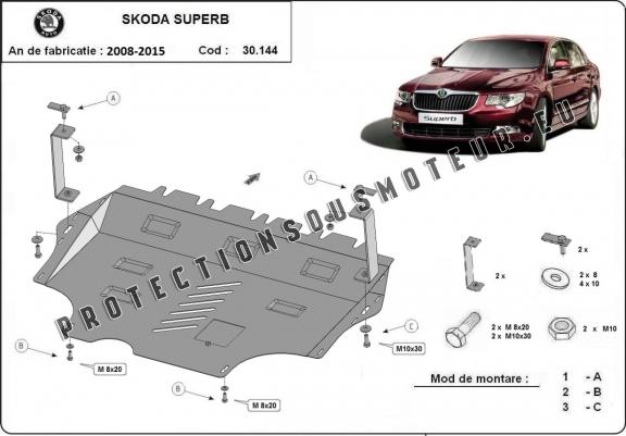 Protection sous moteur et de la boîte de vitesse Skoda Superb