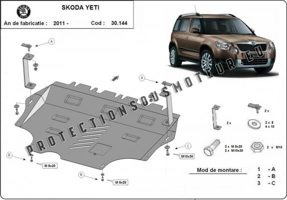 Protection sous moteur et de la boîte de vitesse Skoda Yeti