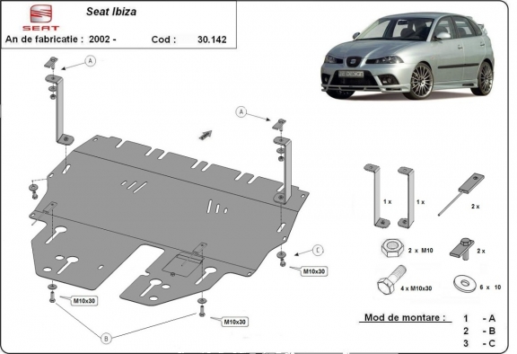Protection sous moteur et de la boîte de vitesse Seat Ibiza Petrol