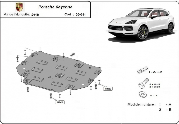 Protection de la boîte de vitesse Porsche Cayenne