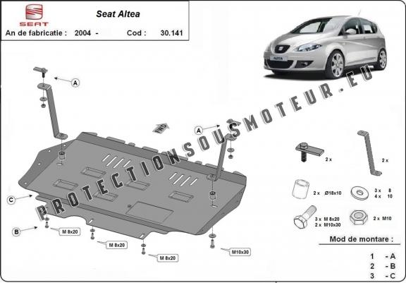 Protection sous moteur et de la boîte de vitesse Seat Altea