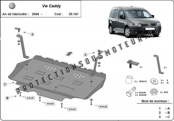 Protection sous moteur et de la boîte de vitesse VW Caddy