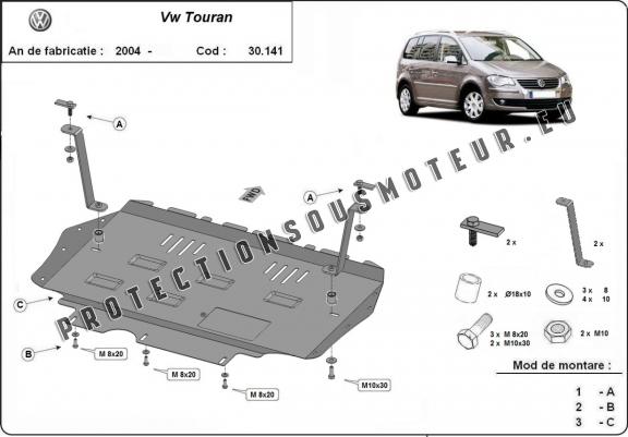 Protection sous moteur et de la boîte de vitesse Volkswagen Touran