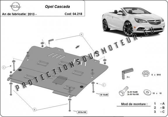 Protection sous moteur et de la boîte de vitesse Opel Cascada