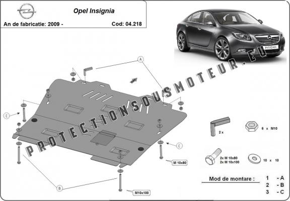 Protection sous moteur et de la boîte de vitesse Opel Insignia